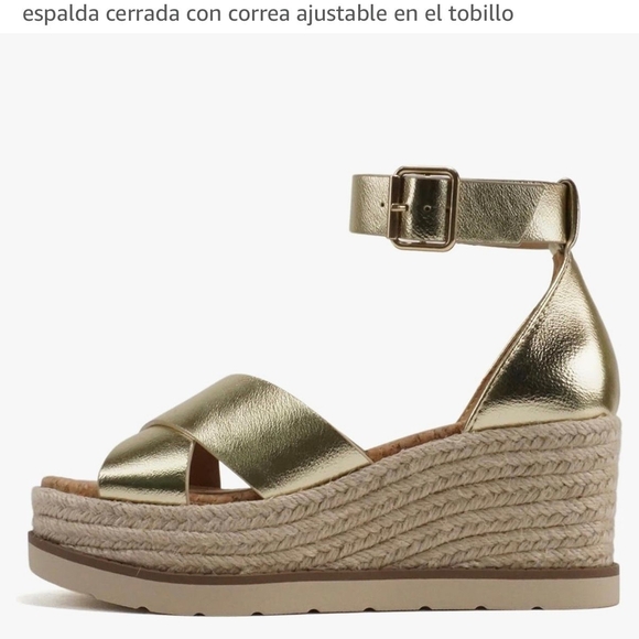 Gold Wedge Sandals - Picture 4 of 5